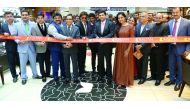 Indian actors led by Shah Rukh Khan (sixth left) inaugurate a Kalyan Jewellers showroom in Oman.