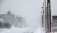 White-out coniditons on Nantasket Ave. as a massive winter storm begins to bear down on the region on January 4, 2018 in Hull, Massachusetts. The 