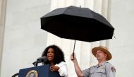 Oprah Winfrey speaks during the commemoration of the 50th anniversary of the March on Washington and Reverend Martin Luther King Jr.'s 