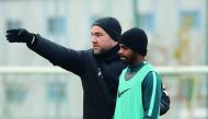AFC U23 Championship: Qatar’s head coach Felix Sanchez supervises training session on the eve of team’s opening game against Uzbekistan in Changzhou yesterday.  
