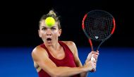 Tennis - Australian Open - Melbourne Park, Melbourne, Australia, January 12, 2018. Romania's Simona Halep hits a ball during a practice session ahead of the Australian Open tennis tournament. REUTERS/David Gray