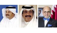 FROM LEFT: Sheikh Fahad in Mohammad in Jabor Al Thani, Chairman of the Board of Directors of Doha Bank; Sheikh Abdul Rehman bin Mohammad bin Jabor Al Thani, Managing Director of Doha Bank; and Dr R Seetharaman, Chief Executive Officer of Doha Bank.