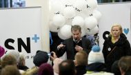 Independent candidate and current President Sauli Niinisto during the last day of his campaign before the election day at a shopping mall in Helsinki, Finland January 27, 2018. Lehtikuva/Antti Aimo-Koivisto/via Reuters 