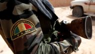 FILE PHOTO: A Malian Armed Forces patch worn by a soldier is pictured during the regional anti-insurgent Operation Barkhane in Tin Hama, Mali, October 19, 2017. REUTERS/Benoit Tessier/File Photo