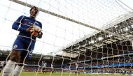 Chelsea's Michy Batshuayi reacts after Marcos Alonso scored their third goal Action Images via Reuters/John Sibley