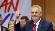 Czech President milos zeman reacts as he defeated pro-EU academic Jiri Drahos in the presidential election in Prague, Czech Republic, January 27, 2018. REUTERS/Stringer 