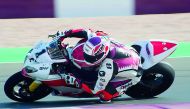 Saeed Al Sulaiti in action during round one of Qatar Superstock 600 at Losail Circuit. 