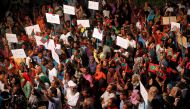 Opposition supporters protest against the government's delay in releasing their jailed leaders, including former president Mohamed Nasheed, despite a Supreme Court order, in Male, Maldives, February 4, 2018. Pictures taken February 4, 2018. REUTERS/String