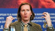 US director Wes Anderson addresses a press conference for the animated feature 