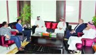 Mohamed bin Ahmed bin Towar Al Kuwari (third left), Vice-Chairman of Qatar Chamber (QC), the president of the Middle East Tourism and Travel Agencies Association (OTSAD), Hussain Arif (second left), and other business leaders from Turkey and Qatar meeting