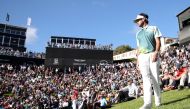 Bubba Watson lines up a shot on the 18th green during the final round of the Genesis Open at Riviera Country Club on February 18, 2018 in Pacific Palisades, California. (Christian Petersen/Getty Images/AFP)