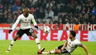 Atiba Hutchinson (L) and Dusko Tosic (R) of Besiktas are seen during the UEFA Champions League Round of 16 soccer match between FC Bayern Munich and Besiktas at the Allianz Arena in Munich, Germany, on February 20, 2018. (Christian Kolbert - Anadolu Agenc