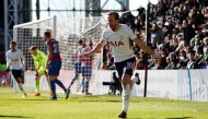 Tottenham's Harry Kane celebrates scoring their first goal Action Images via Reuters/Paul Childs