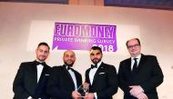 QNB officials receiving one of the awards during the Euromoney Private Banking and Wealth Management survey awards  at the event held recently in London.