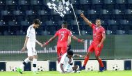 Al Duhail players celebrate after scoring a goal against Al Sadd during their QNB Stars League first leg match in this file photo. 