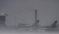 Grounded Aer Lingus planes are seen at Dublin airport during heavy snow in Dublin, Ireland, February 28, 2018. REUTERS/Clodagh Kilcoyne

