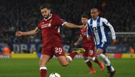 Liverpool's English midfielder Adam Lallana controls the ball during the UEFA Champions League round of sixteen second leg football match between Liverpool and FC Porto at Anfield in Liverpool, north-west England on March 6, 2018. / AFP / Paul ELLIS 