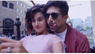 A still of the actors Saqib Saleem (R) and Taapsee Pannu from the movie Dil Juunglee.