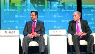 H E Dr Mohammed bin Saleh Al Sada (left), Minister of Energy and Industry; with Mark Papa, Chairman and CEO of Centennial Resource Development, at the 2018 CERAWeek conference in Houston, US.