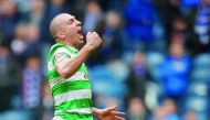 Celtic’s Scott Brown celebrates after the match, Ibrox, Glasgow, Britain,  March 11, 2018  Reuters/Russell Cheyne