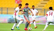 Action from the match between Al Duhail and Al Markhiya at Al Gharafa Stadium yesterday.