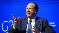 David Malpass, Under Secretary for International Affairs at the U.S. Department of the Treasury, gestures during the 2018 G20 Conference entitled 
