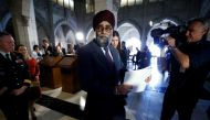 Canada's Defence Minister Harjit Sajjan leaves following a news conference announcing Canada will send helicopters and support troops to join a United Nations peacekeeping mission in Mali, on Parliament Hill in Ottawa, Ontario, Canada, March 19, 2018. Reu