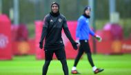 In this file photo taken on March 12, 2018 Manchester United's English midfielder Ashley Young attends a team training session at the club's training complex near Carrington, west of Manchester in north west England on March 12, 2018, on the eve of their 