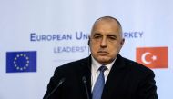 File photo of Bulgarian Prime Minister Boyko Borissov attending a join news conference with Turkish President, European Union President and European Commission chief in Varna on March 26, 2018. / AFP / DIMITAR DILKOFF