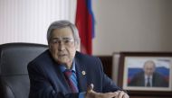 Governor of the Kemerovo Region Aman Tuleyev speaks during a meeting in Kemerovo, Russia March 7, 2018. Picture taken March 7, 2018. REUTERS/Maxim Lisov