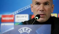 Real Madrid coach Zinedine Zidane during the press conference REUTERS/Max Rossi

