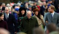 Britain's Prince Philip, the Duke of Edinburgh, leads members of the royal family as they arrive to attend the Christmas Day church service on the Sandringham estate in eastern England, Britain, December 25, 2017. Reuters/Hannah McKay