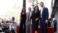 Actor Lynda Carter poses with her husband Robert A. Altman and their children Jessica and James after unveiling her star on the Hollywood Walk of Fame in Los Angeles, California, U.S., April 3, 2018. REUTERS/Mario Anzuoni