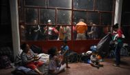 Central American migrants -taking part in a caravan called 