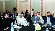 Yousuf Mohamed Al Jaida (second left), CEO of QFC Authority; Ignacio Escobar (second right), Spanish Ambassador to Qatar; Sheikha Alanoud bint Hamad Al Thani (left), Managing Director of Business Development, QFC Authority; and Miguel Angel Fajardo, Comme