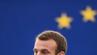 French President Emmanuel Macron arrives for a speech at the European Parliament on April 17, 2018 in the eastern French city of Strasbourg./ AFP / Frederick FLORIN

