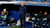 Real Madrid coach Zinedine Zidane before the match REUTERS/Paul Hanna
