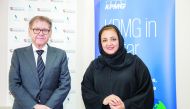 Dr Sheikha Aisha bint Faleh Al Thani (right), Chairperson and Founder of the Al Faleh Group; with Ahmed Abu Sharkh, Senior Country Partner, KPMG.