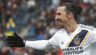 Zlatan Ibrahimovic of Los Angeles Galaxy smiles after scoring against the Chicago Fire during the first half of a MLS soccer match on April 14, 2018 at the Toyota Park in Bridgeview, Illinois. / AFP / Kamil Krzaczynski
