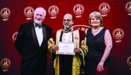 Dr R. Seetharaman with officials at the International ‘Achievements Forum 2018, London Summit of Leaders.’