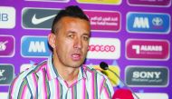 Mesaimeer coach Dragan Tadic during a press conference held in Doha yesterday. Picture: Hussein Sayed