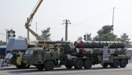 An Iranian military truck carries parts of a S-300 air defence missile system during a parade on the occasion of the country's annual army day on April 18, 2018, in Tehran. AFP / ATTA KENARE
