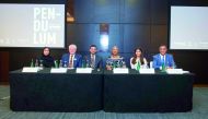 The officials of VCUarts Qatar announce the details of its 19th Annual Fashion Show ‘Pendulum’ during a press conference at the Westin Doha Hotel & Spa.