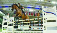 Riders takes part in practice runs ahead of the 12th and final round of the Hathab Equestrian Tour at the Al Shaqab Indoor Arena in Doha. A fierce competition is expected as country’s best riders will be looking to secure the top spots in the standings in