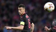 Arsenal's French defender Laurent Koscielny eyes the ball during the UEFA Europa League semi-final second leg football match between Club Atletico de Madrid and Arsenal FC at the Wanda Metropolitano stadium in Madrid on May 3, 2018. AFP / GABRIEL BOUYS 