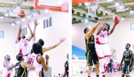 Action from a GCC Club Basketball Championship 2018 match between Al Arabi and Al Etihad in Oman on Monday.