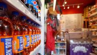 Irn Bru is seen on the shelves of Scotch Corner in Pitlochry, Scotland, Britain May 10, 2018. Reuters/Russell Cheyne 