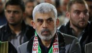 Leader of Hamas in the Gaza Strip, Yahya Sinwar attends the commemorative ceremony for Izz ad-Din al-Qassam Brigades' six members who who lost their lives on the blast in central Gaza Strip, on May 8, 2018 in Deir Al Balah, Gaza on May 08, 2018. (Ashraf A