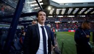In this file photo taken on May 19, 2018 Paris Saint-Germain's Spanish headcoach Unai Emery looks on before the French L1 football match between Caen (SMC) and Paris (PSG), at the Michel d'Ornano stadium, in Caen, northwestern France. / AFP / CHARLY TRIBA