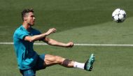 Real Madrid's Cristiano Ronaldo during training. REUTERS/Sergio Perez